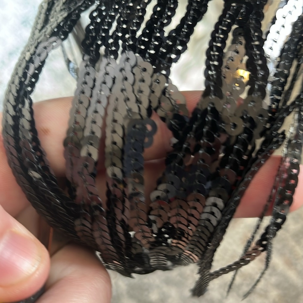 Elegant Black Fringe Midi Dress - Picture 8 of 8